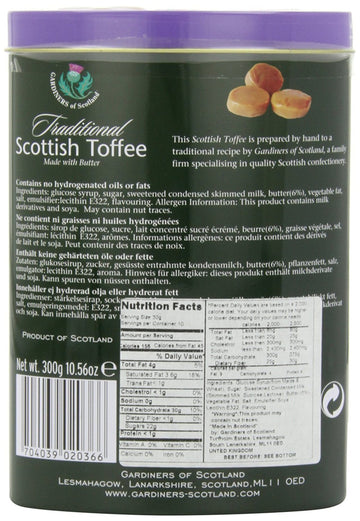 Gardiners Of Scotland Handmade Fudge 300G Tin, Scottish Thistle Traditional Scottish Butter Toffees