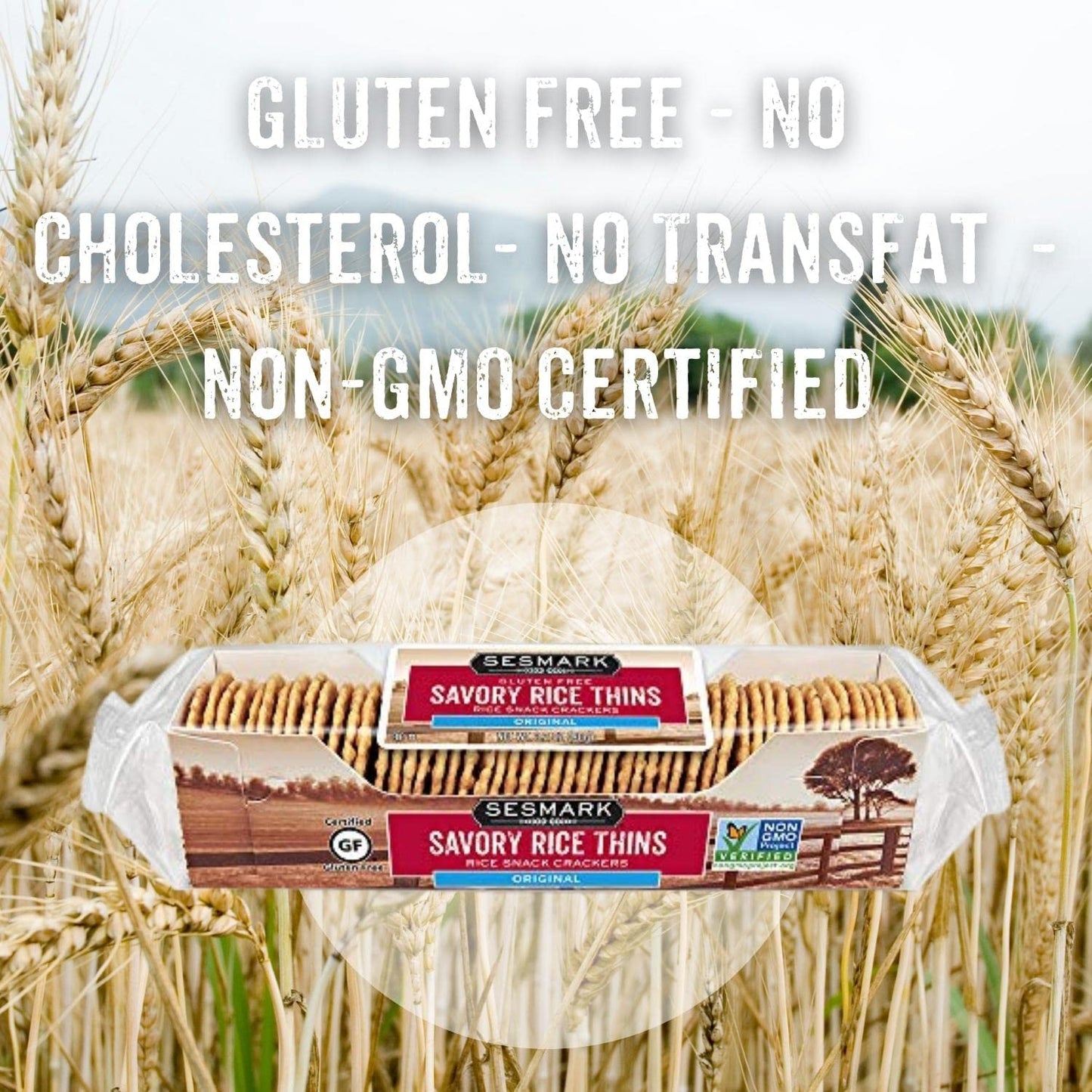 Sesmark Gluten Free Rice Thins Original - Non Gmo Project Verified - 3.2 Oz. (Pack Of 12)