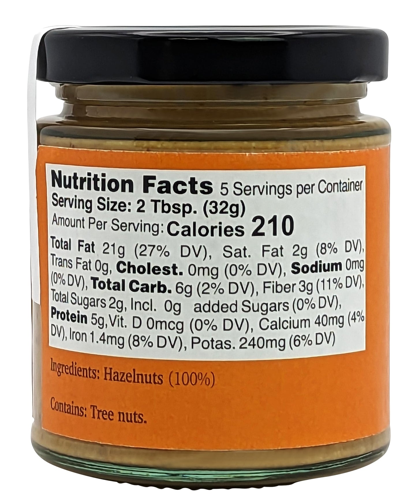Nutural World - Crunchy Hazelnut Nut Butter 6 Oz (170G) - 100% Pure/Single Ingredient - Great Taste Award Winner