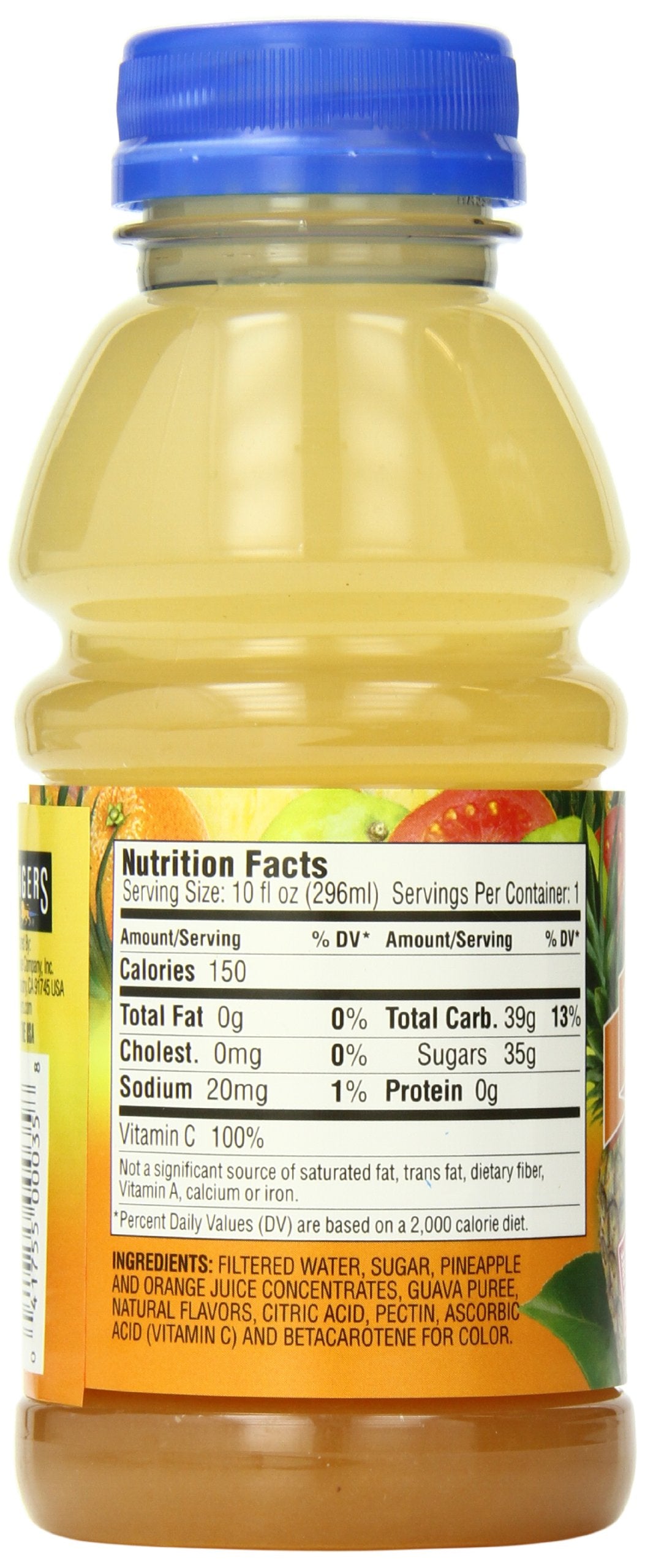 Langers Juice Cocktail, Guava Pineapple Orange, 10 Fl Oz, Pack of 12