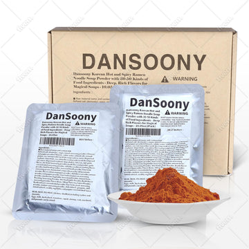 Dansoony Korean Hot And Spicy Ramen Noodle Soup Powder With 30-50 Kinds Of Food Ingredients - Deep, Rich Flavors For Magical Soups (2Pack)