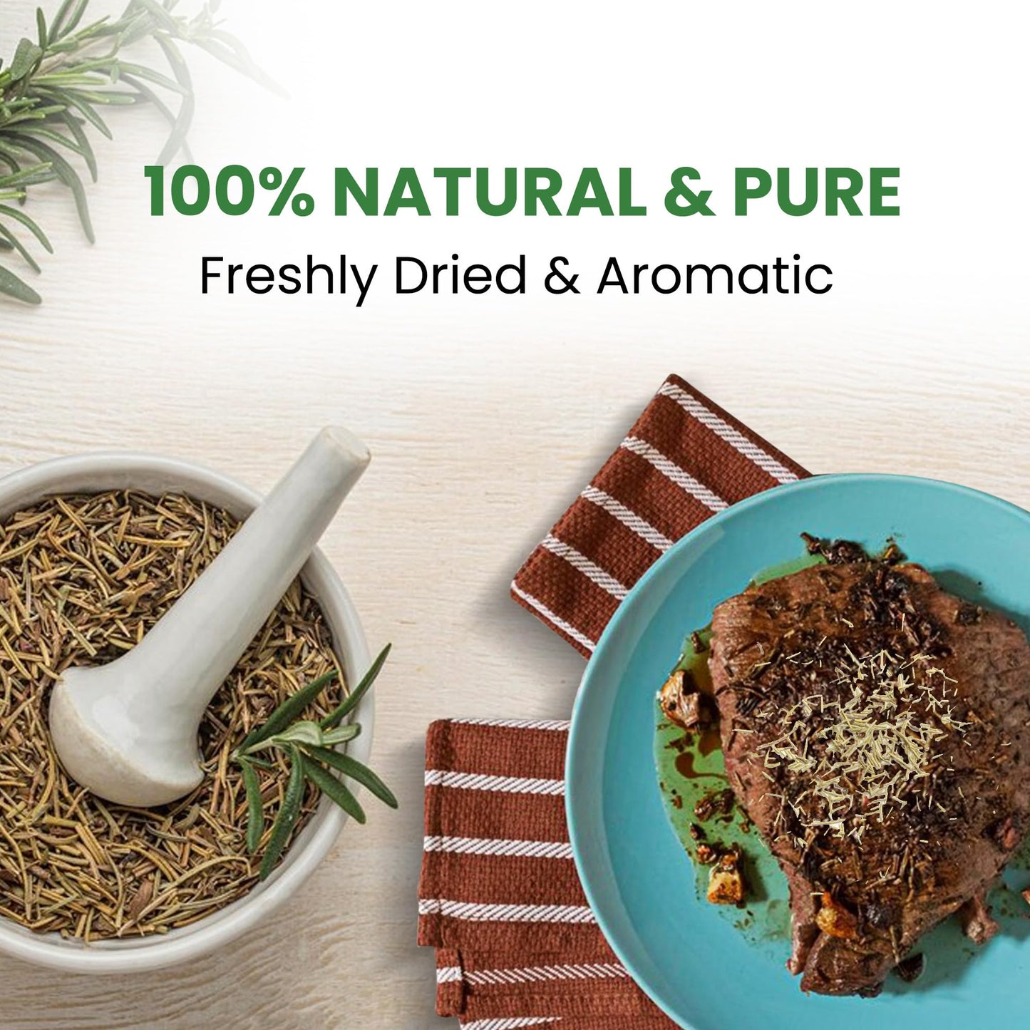 Toss Dried Rosemary Leaves, 6 Ounce Herbs Perfect For Seasoning And Spices Blends For Grilling And Cooking