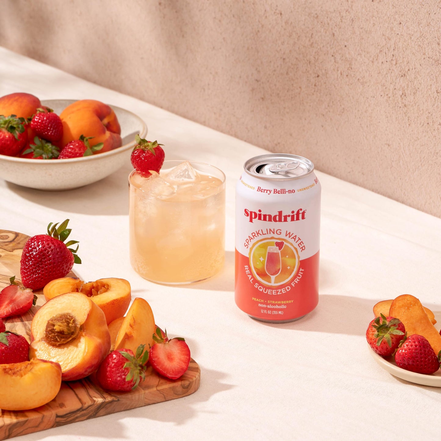 Spindrift Sparkling Water, Berry Belli-no Flavored, Made with Real Squeezed Fruit, 12 Fl Oz Cans, Pack of 24 (Only 13 Calories p