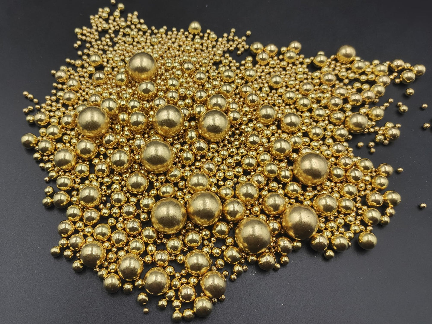 Super Gold Pearls Sugar Sprinkles 120G/4.23 Oz, Mix Size Candy Pearl For Cake Decorating And Cupcake Toppers, Cookie Decorations