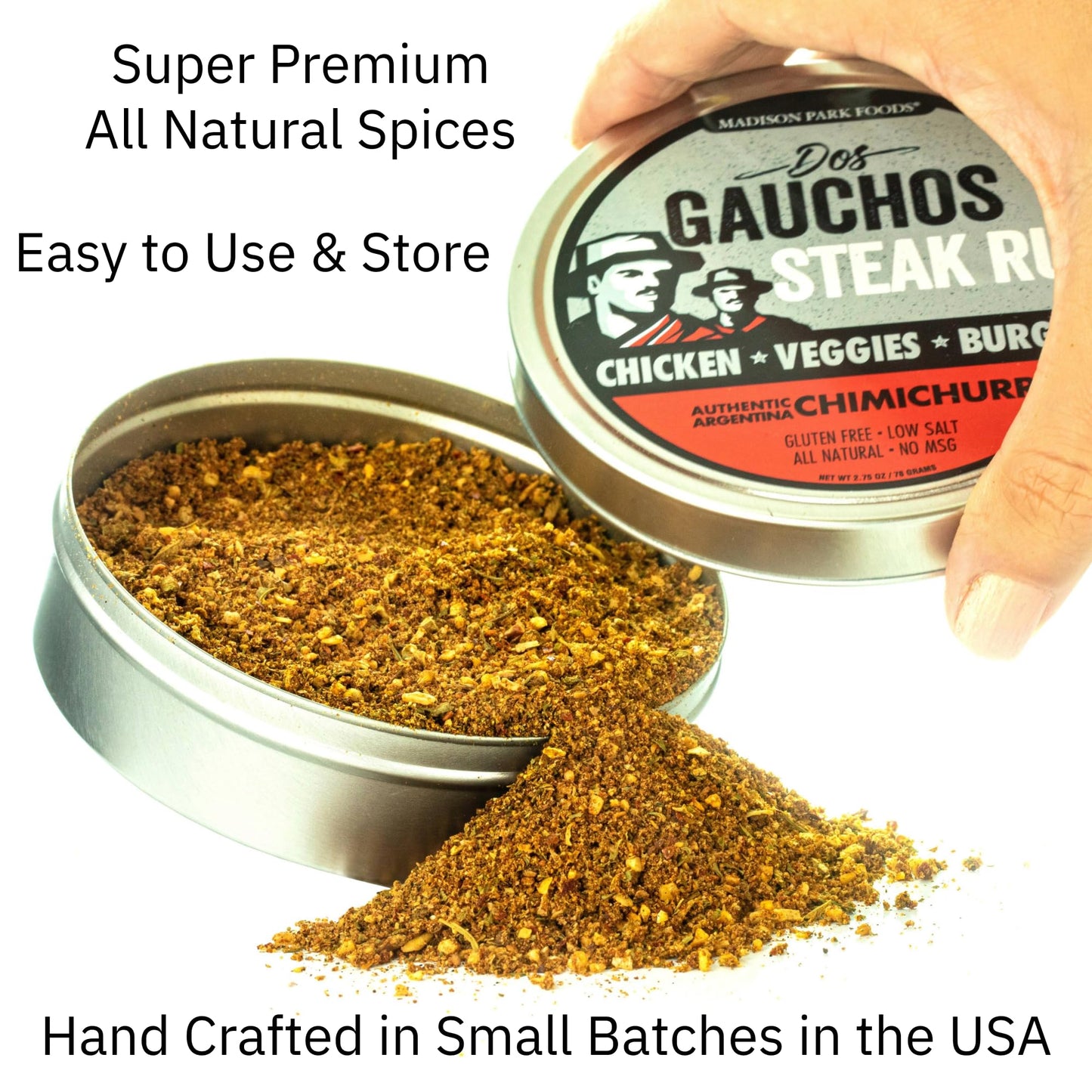 Madison Park Foods Chimichurri Steak Seasoning – All Natural, Gluten-Free, 2.75oz Pouch, Keto Dry Spice Blend