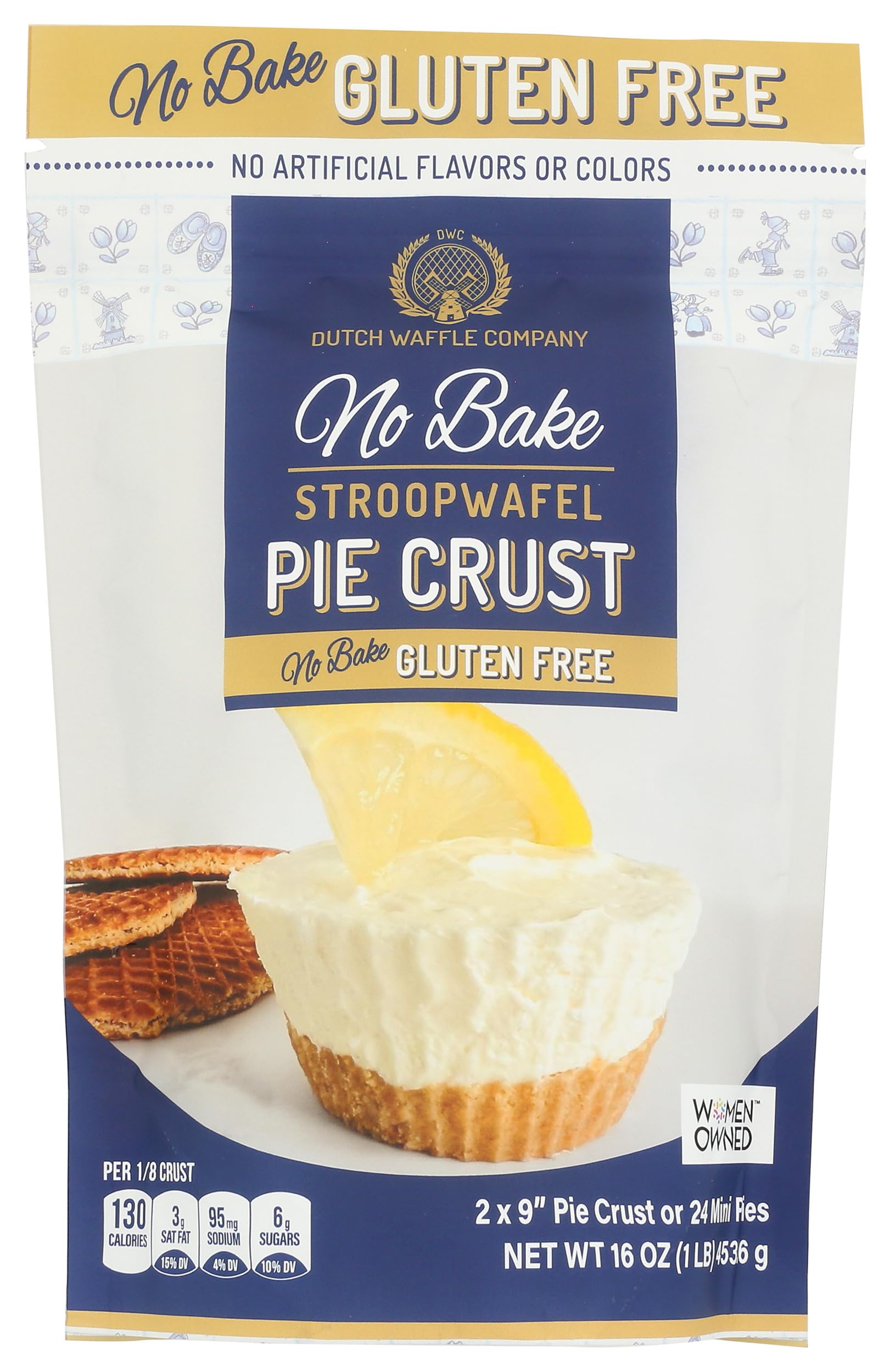 Dutch Waffle Company No-Bake Stroopwafel Pie Crust, Gluten Free, 16 Ounce (Pack of 6)