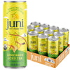 Juni Sparkling Adaptogen Drink with Ashwagandha  Lions Mane & Reishi Mushrooms | Green Tea for Focus  Zero Sugar  10 Calories  Organic | Non fermented-style flavoric Drinks - Lemonade Iced Tea 12 pack