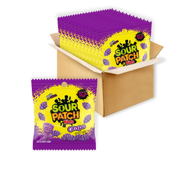 SOUR PATCH KIDS Grape Soft & Chewy Candy, Bulk Candy, 12 - 3.58 oz Bags