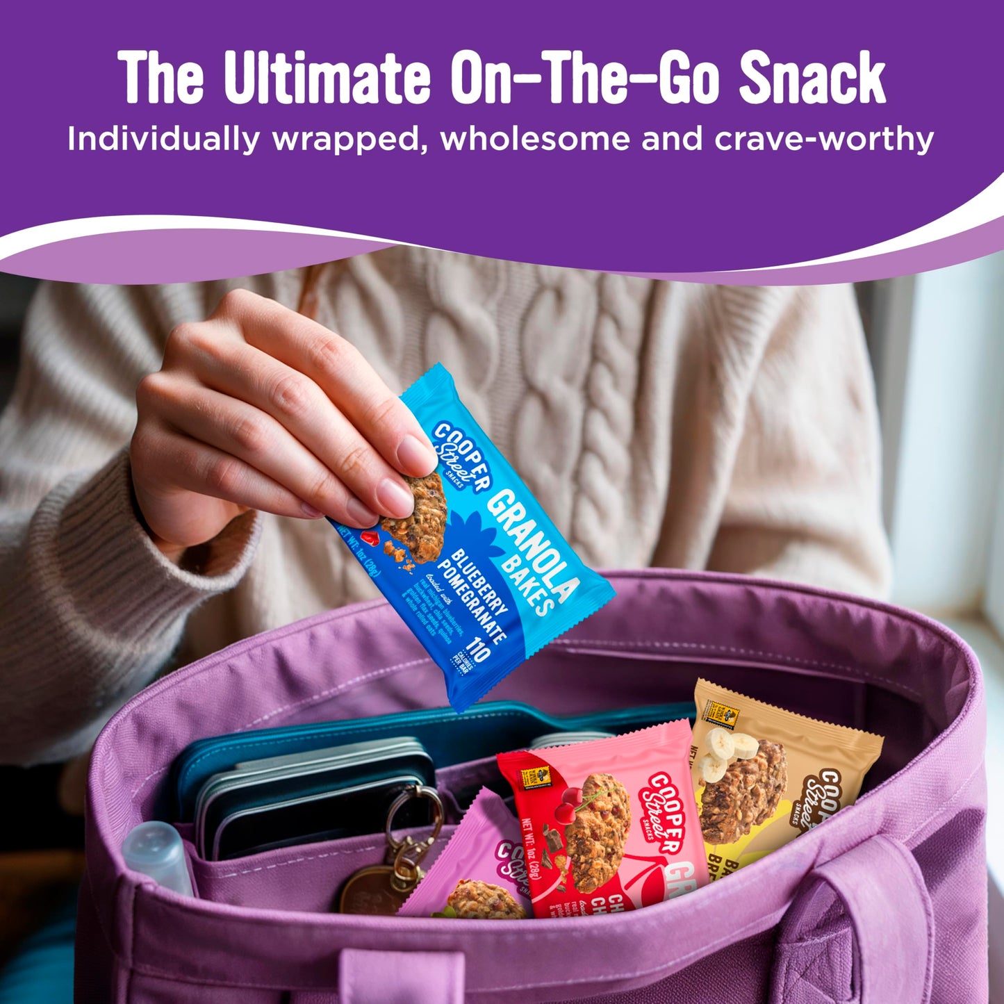 Cooper Street Granola Bakes (48 Count) - Soft and Chewy Breakfast Granola Bars Variety Pack - Nut  Dairy & Soy Free - Individually Wrapped Healthy Snacks for Kids  School  Work  Hiking & On-the-Go