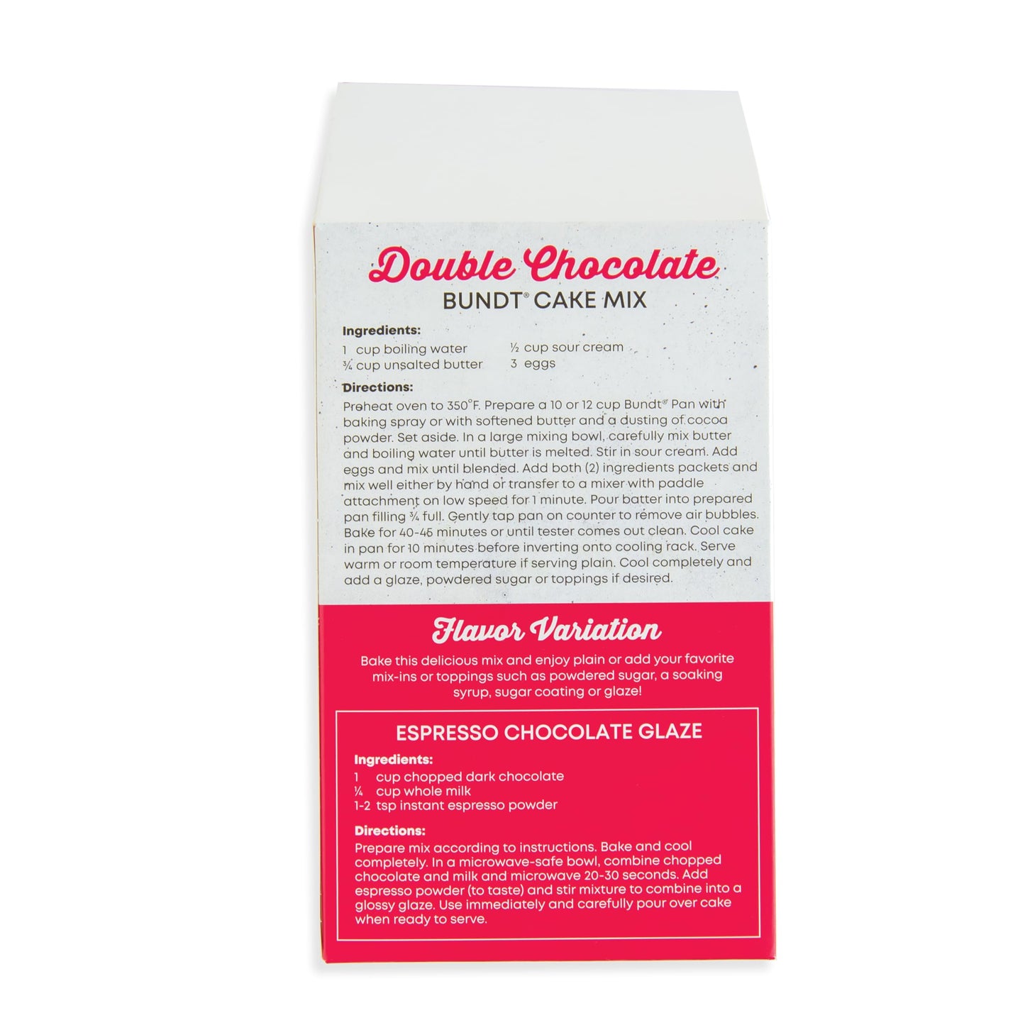 Nordic Ware Double Chocolate Bundt Cake Mix, 28.2 Ounce, Brown, Model 77724