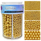 Gold Sprinkles for Cake Decorating, 4 Sizes Pearl Sprinkles Mix 7.7Oz for Cake Cupcake Ice Cream Donuts Cookie Baking Toppings