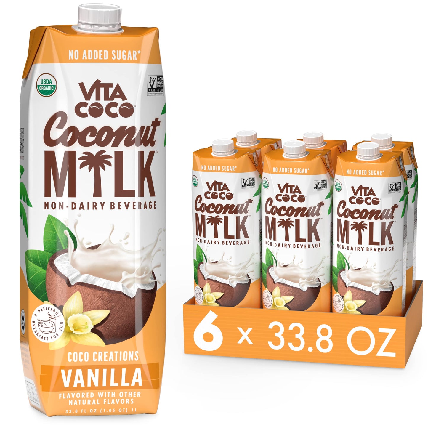 Vita Coco Vanilla Organic Coconut Milk, Plant Based, Dairy Free Milk Alternative - Gluten Free, Soy Free, and Unsweetened - Perf