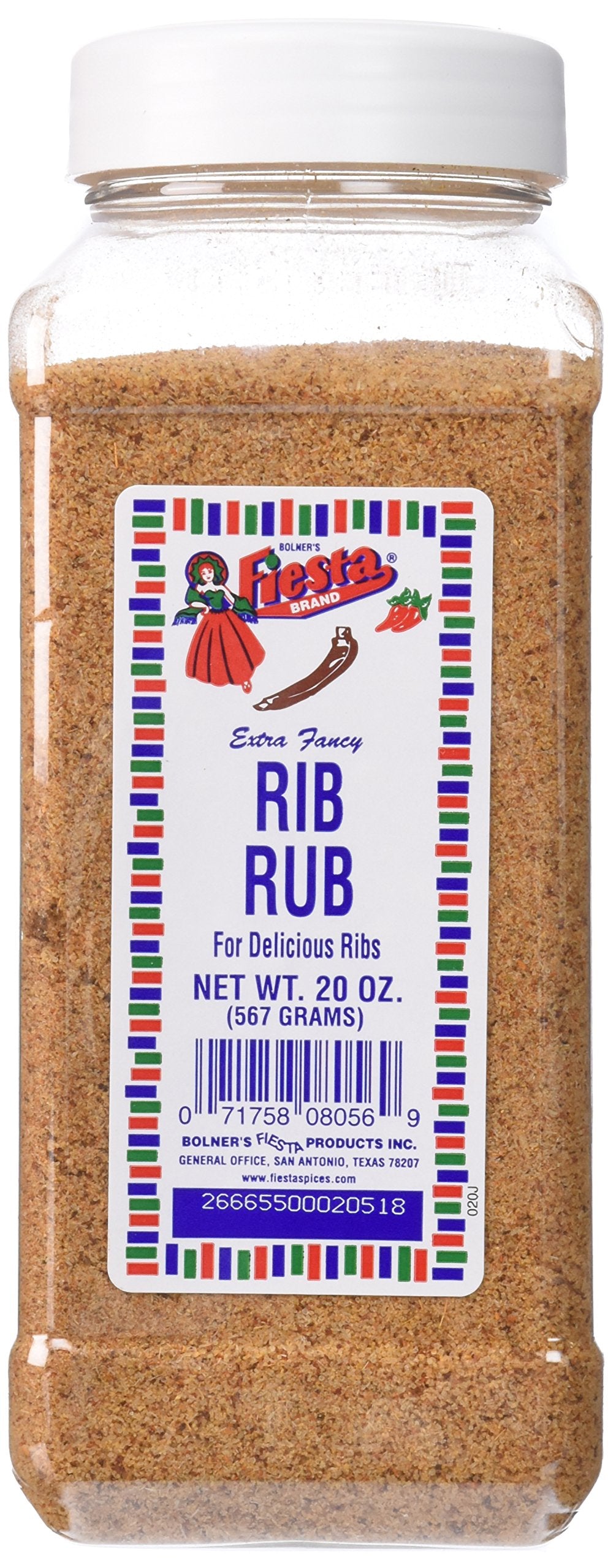 Anogol Bolners Fiesta Rib Rub, 20 Ounce, Perfect for Grilling and Barbecuing