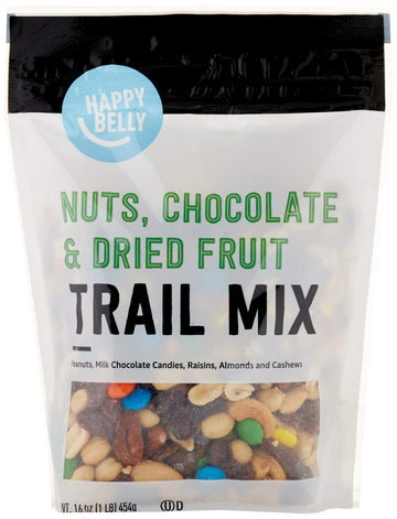 Happy Belly Trail Mix, Nuts, Chocolate & Dried Fruit, 16 Ounce (Pack of 1)