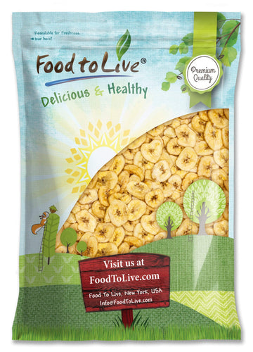 Food to Live Banana Chips, 6 Pounds - Sweetened, Unsulfured, Kosher, Vegan, Bulk, Crisp & Tasty Snack