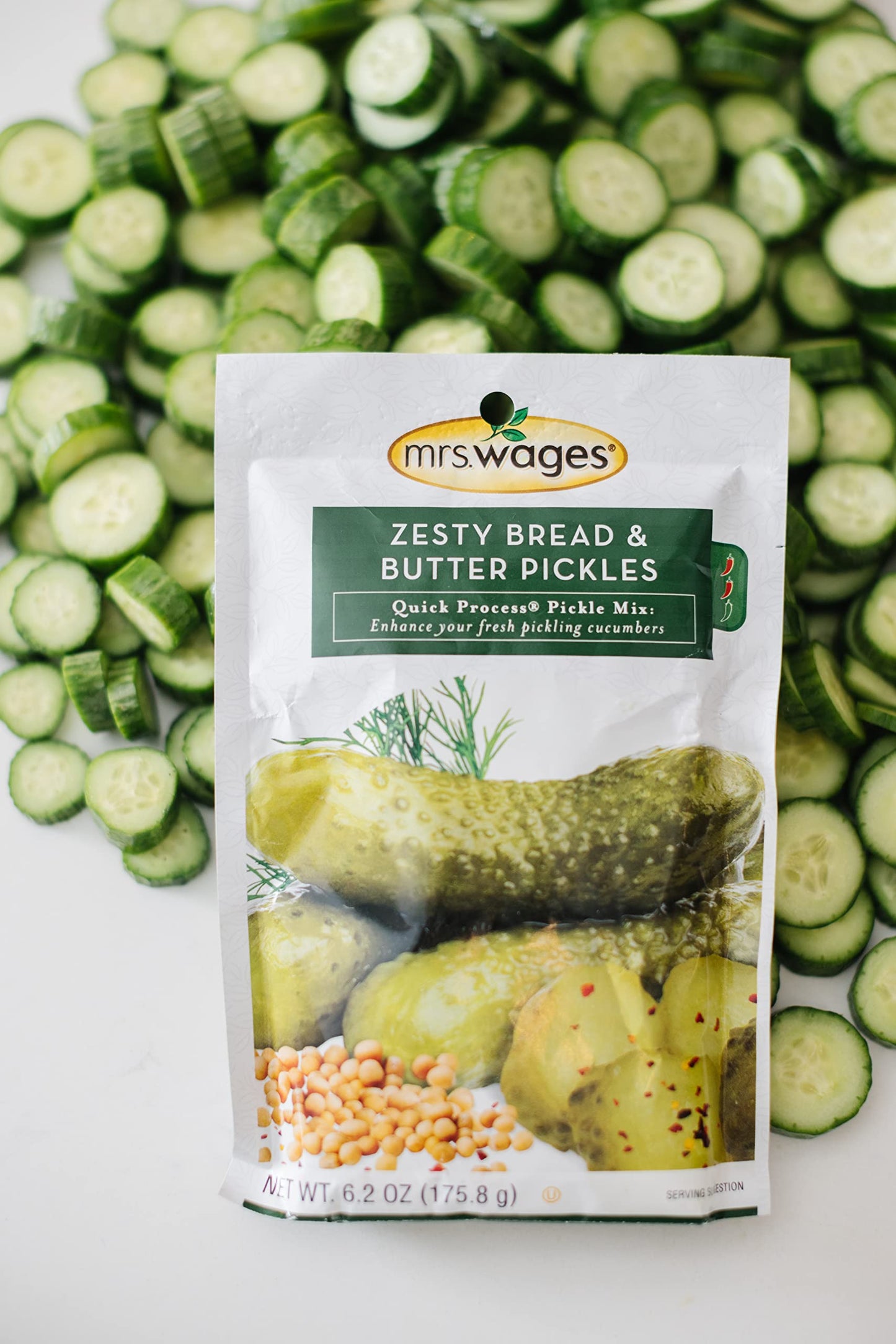 Mrs. Wages Zesty Bread and Butter Pickles Quick Process Mix, Quick and Easy, Simple-To-Use, Sweet, Sour & Spice Flavor, Enhance