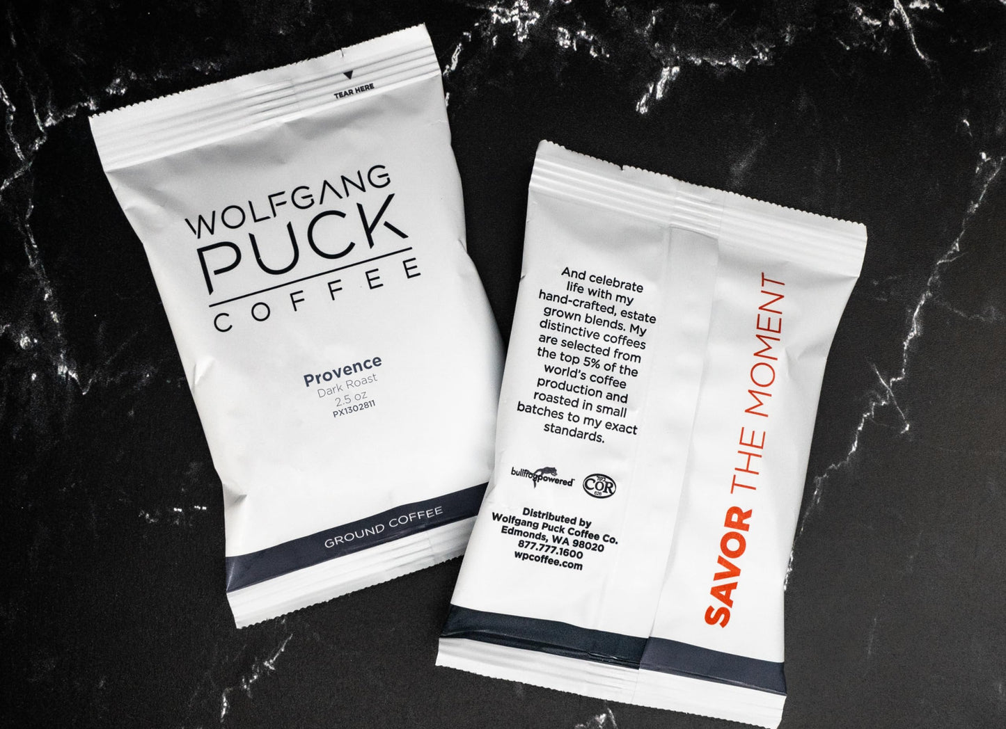 Wolfgang Puck Coffee Provence French Roast, 2.5 oz Portion Packs, 18 Count