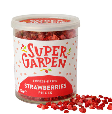 Super Garden Freeze Dried Strawberries | Crunchy Flavorful Pieces For Cereal, Yogurt, & Baking | Freeze Dried Fruit Strawberry N
