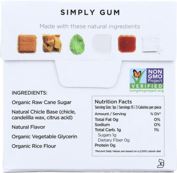 Simplygum Gum Mint Natural 15 Pc