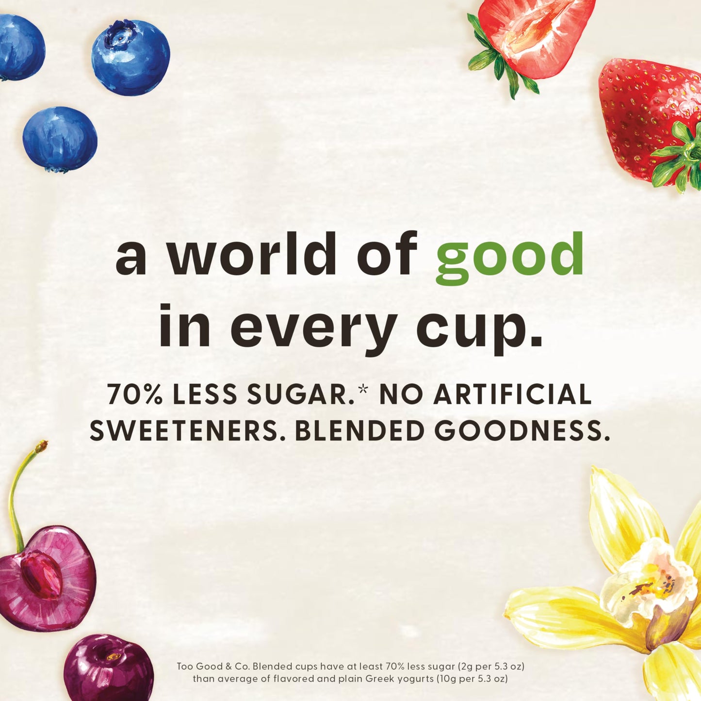 Two Good Low Fat Greek Yogurt, Vanilla, Lower Sugar, Gluten Free, With 2g of Sugar, 5.3 oz., 4 Pack