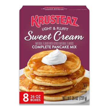 Krusteaz Sweet Cream Pancake and Waffle Mix  Light & Fluffy  26 oz Boxes (Pack of 8)