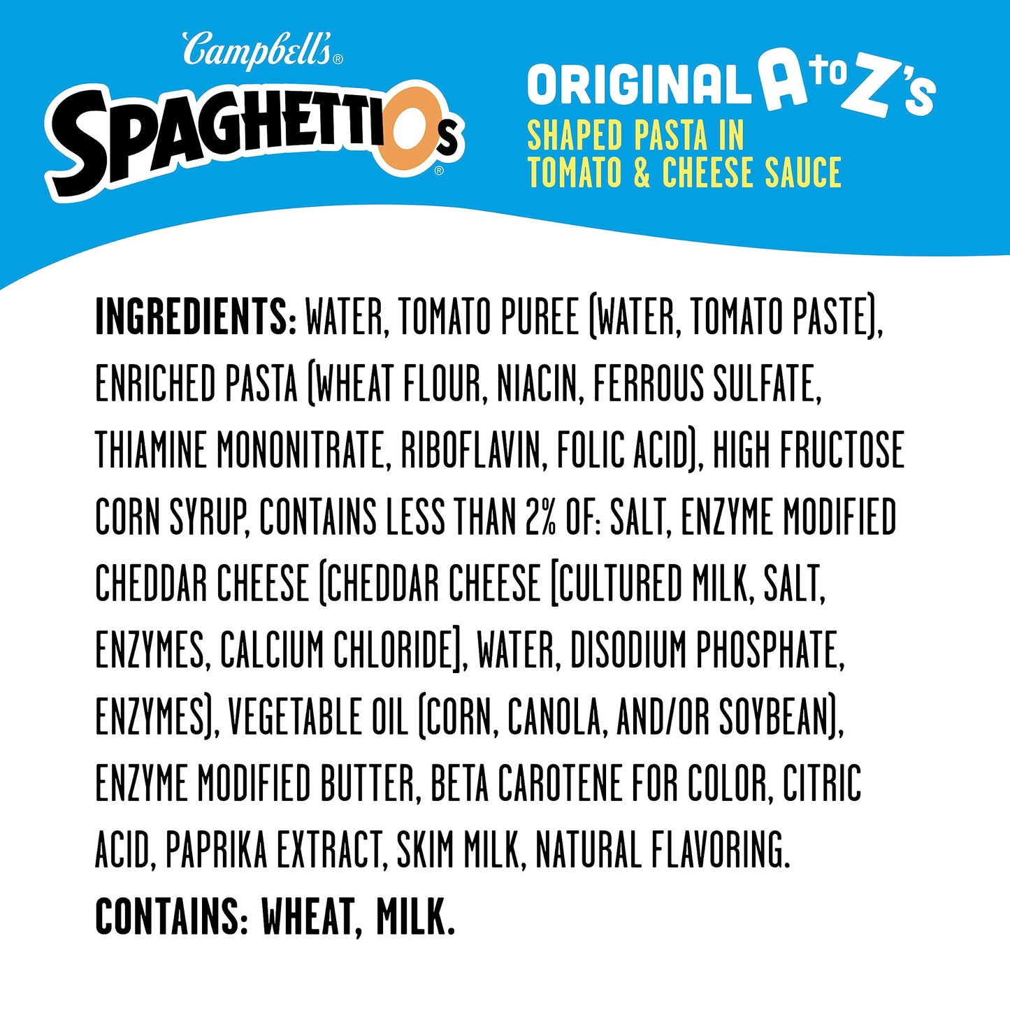 Spaghettios Original A To Z'S Canned Pasta, 15.8 Oz Can