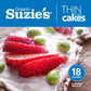 SUZIES Organic Brown Rice Cake Thins, Unsalted, 12 Pack, 4.6 Ounce, Gluten-Free, Low-Calorie Snack