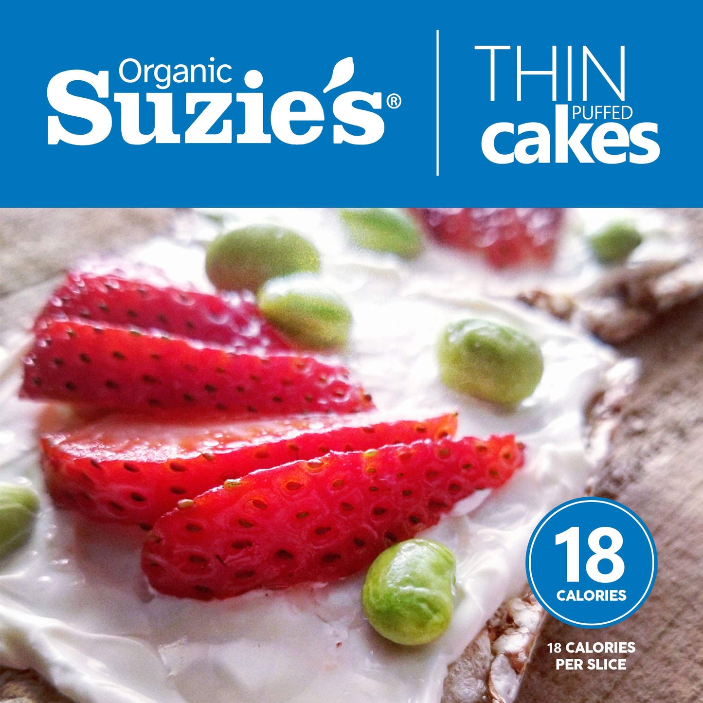 SUZIES Organic Brown Rice Cake Thins, Unsalted, 12 Pack, 4.6 Ounce, Gluten-Free, Low-Calorie Snack