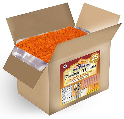 Rani Tandoori Masala (Natural, No Colors Added) Indian 11-Spice Blend 400Oz (25Lbs) 11.36Kg Bulk Box ~ Salt Free | Vegan | Glute
