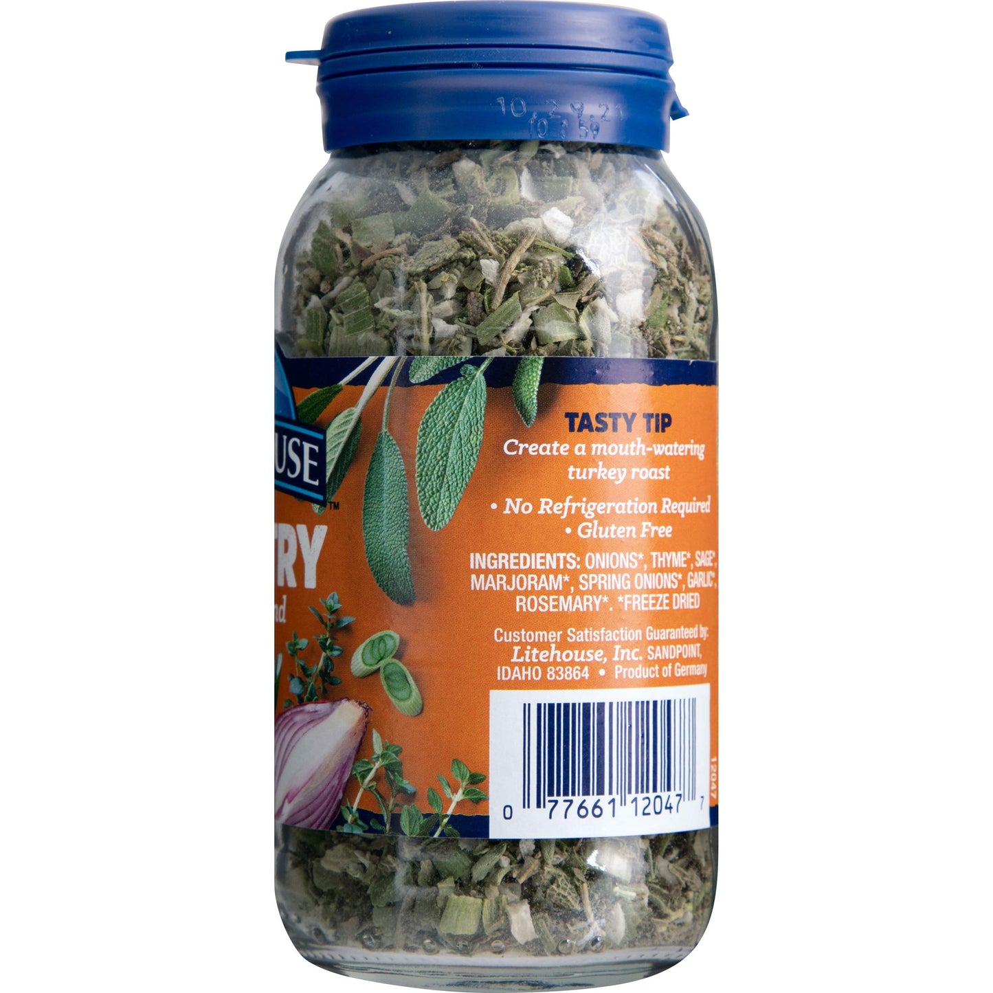 Litehouse Freeze Dried Poultry Herb Blend - Substitute For Fresh Poultry Herb, Jar Contains 7 Herbs, Organic, Poultry Herb Blend