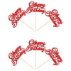 24Pcs Happy Birthday Cupcake Toppers Red Glitter Birthday Cupcake Food Picks For Celebrating Happy Birthday Party Cake Decoratio