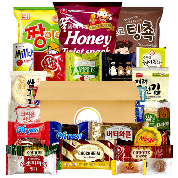 Dagaon Favorite Korean Snack Box 30 Count - Appetizing Gift and Care Package for any occasions and everyone. Variety of Korean T