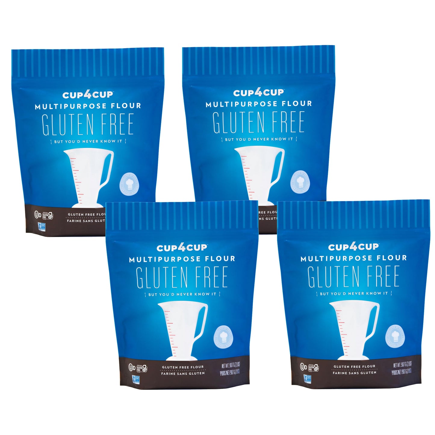 Cup4Cup Multipurpose Flour, 2 Pounds, Certified Gluten Free Flour, 1:1 All Purpose Flour Substitution, Non-Gmo, Kosher, Made In The Usa, 4-Pack