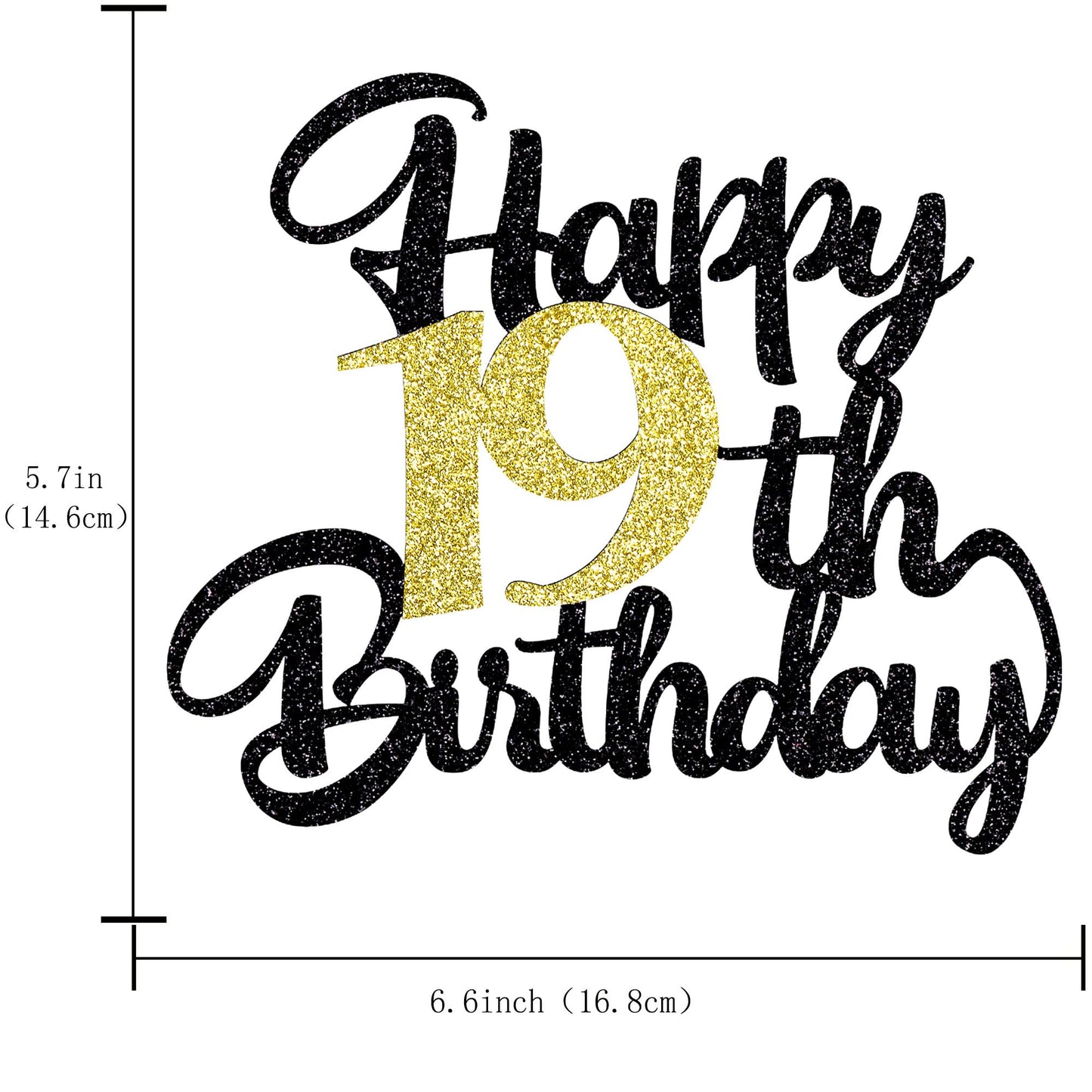 Klionjor 19Th Birthday Cake Topper - Happy Birthday Decoration For 19Th Birthday Party - Gift Plugin (19)