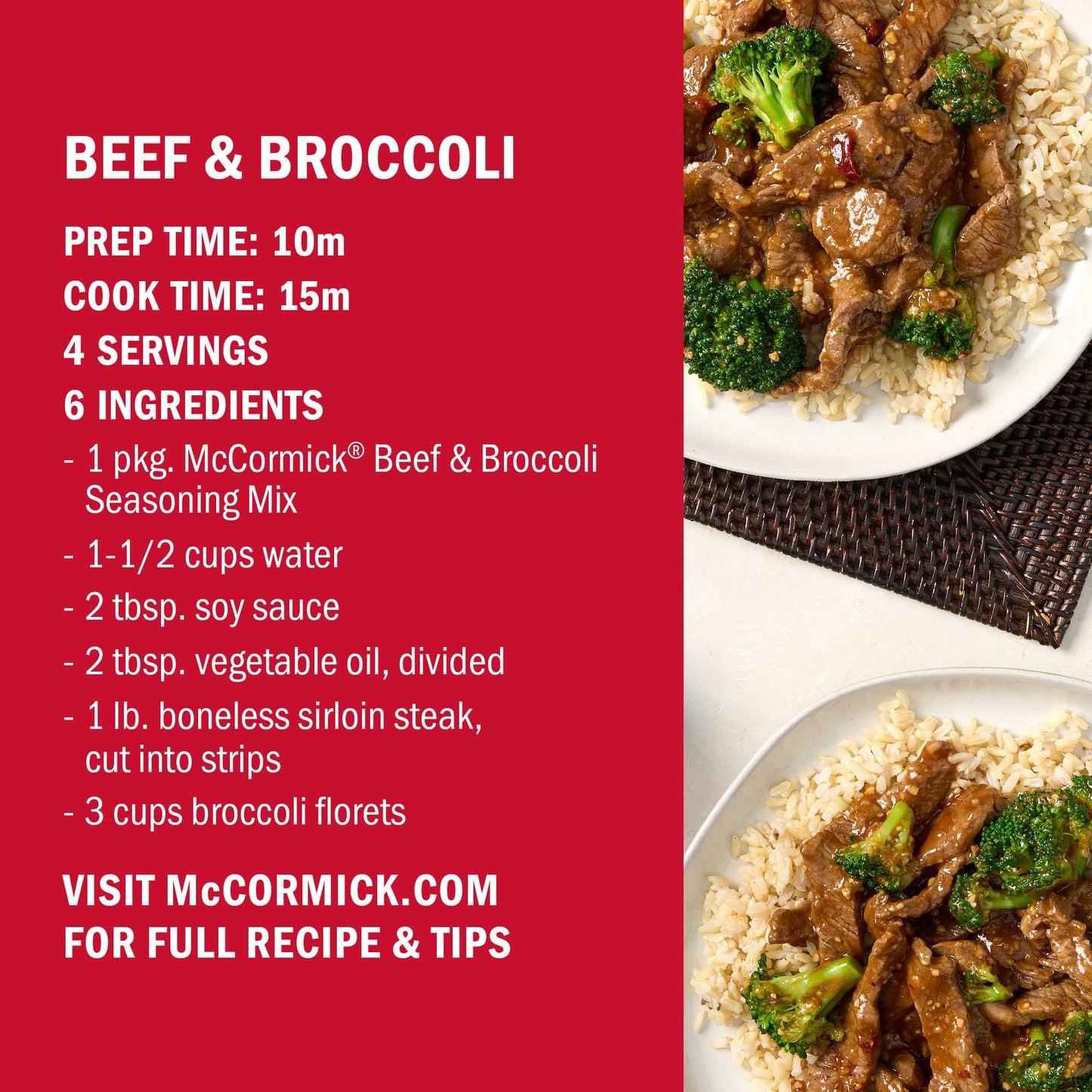 McCormick Seasoning Mix  Beef & Broccoli  No Artificial Flavors  For Restaurant-Style Beef & Broccoli in Just 25 Minutes  1.37 oz (Pack of 12)