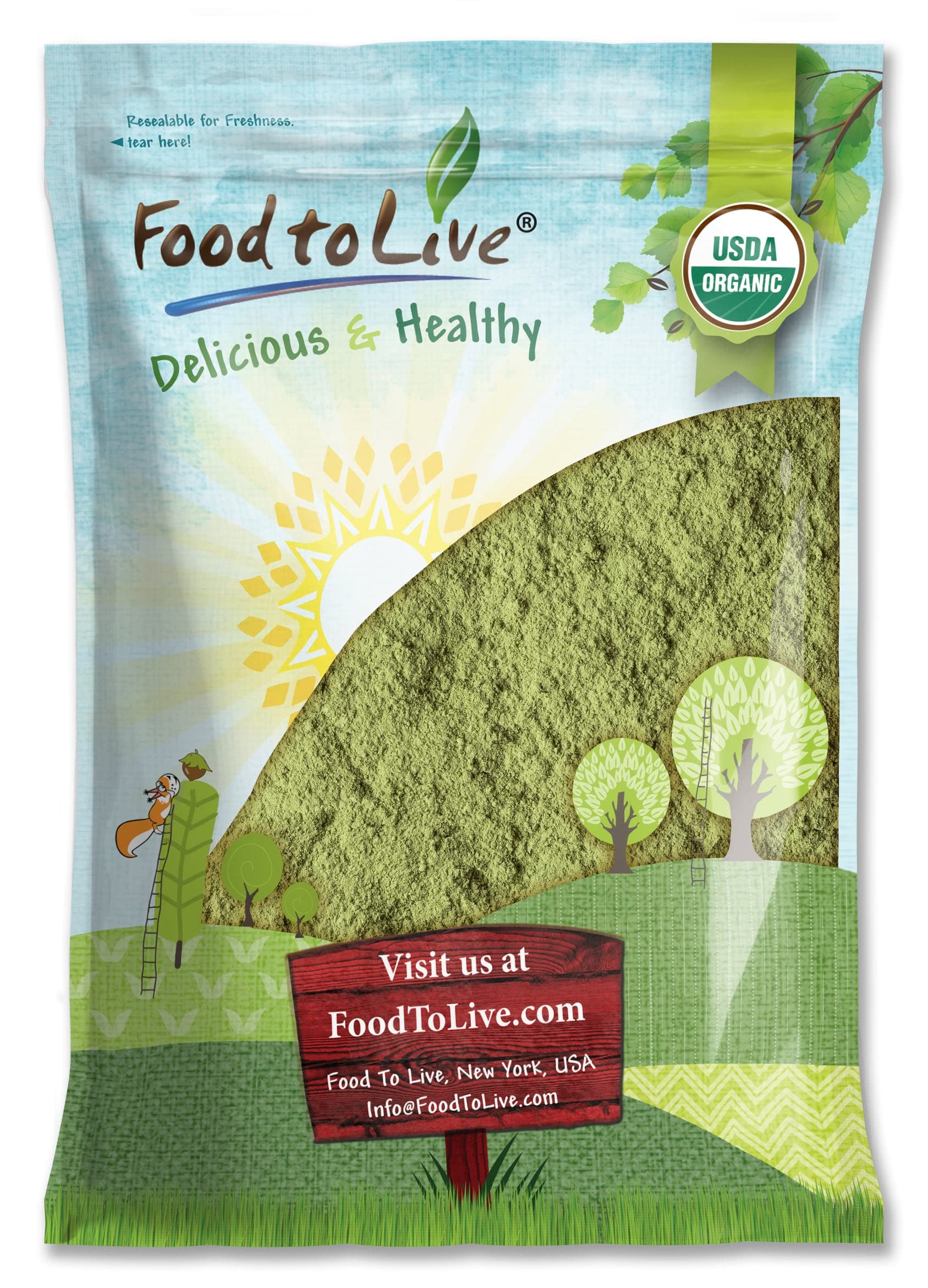 Food to Live Organic Broccoli Powder, 4 Pounds - Non-GMO, Raw, Kosher, 100% Pure, Ground from Whole Vegetables, Vegan Superfood,