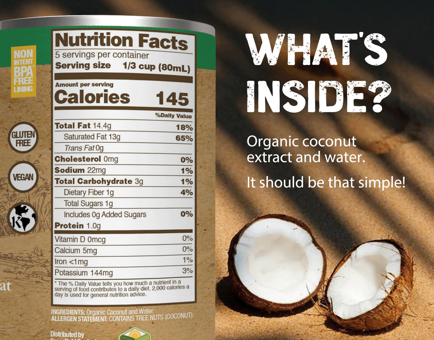 Natures Greatest Foods Organic Coconut Milk - Unsweetened, Gluten Free, Vegan - 13.5 Oz (Pack of 12)