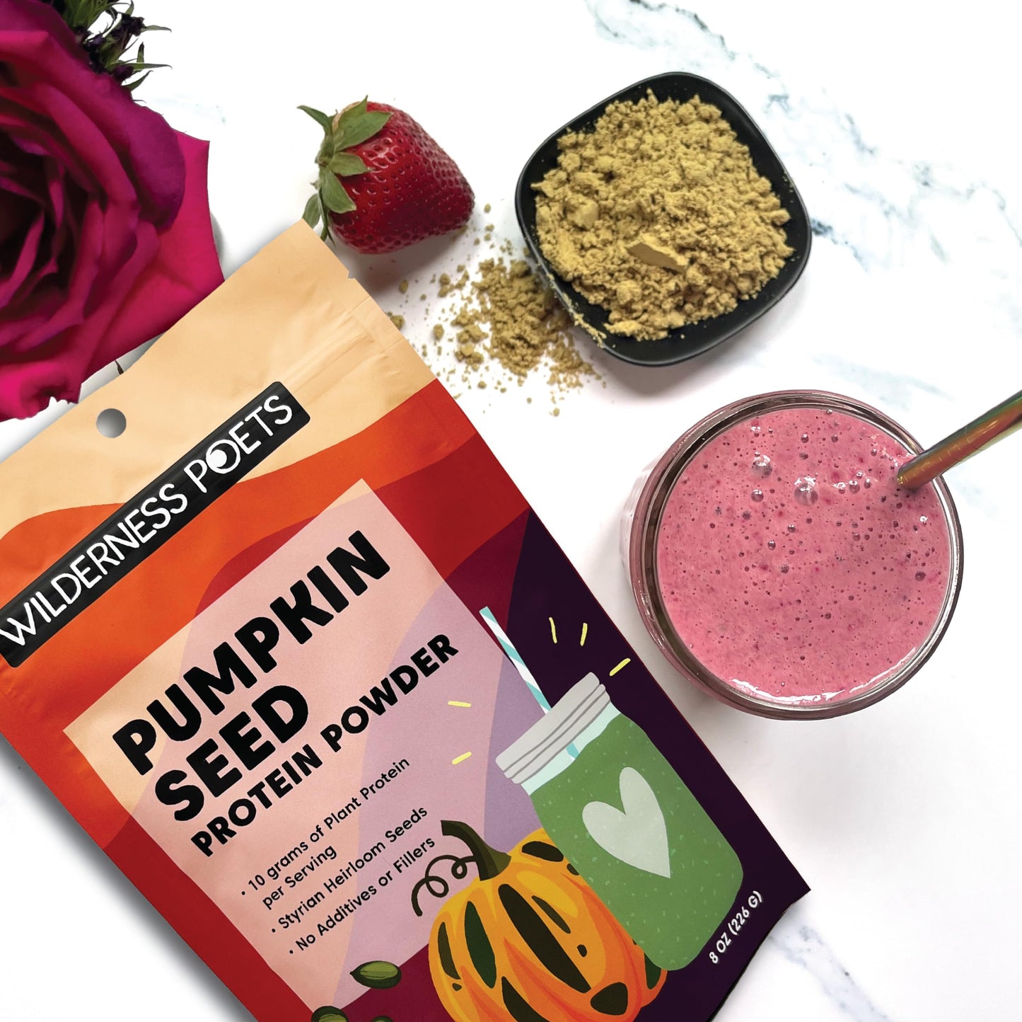 Wilderness Poets, Organic Pumpkin Seed Protein Powder (32 Ounce - 2 Pound) Cold-Pressed, Vegan, Unsweetened, Non-GMO, Dairy Free
