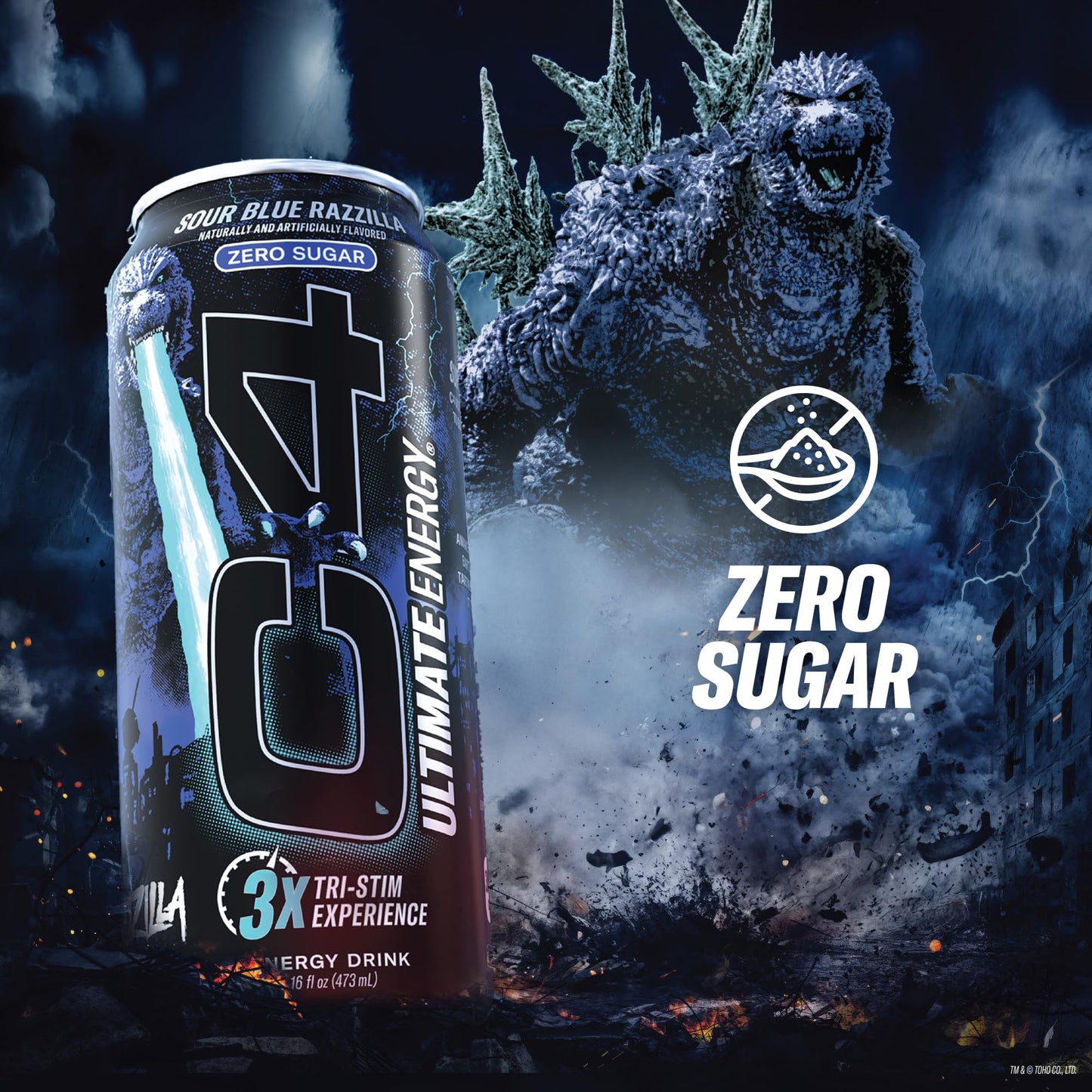 Cellucor C4 Ultimate | Pre Workout Sugar Free Energy Drink | Tri-Stim Experience with 300mg Caffeine + TeaCrine + Dynamine | Sour Blue Razzilla| 16oz (Pack of 12)