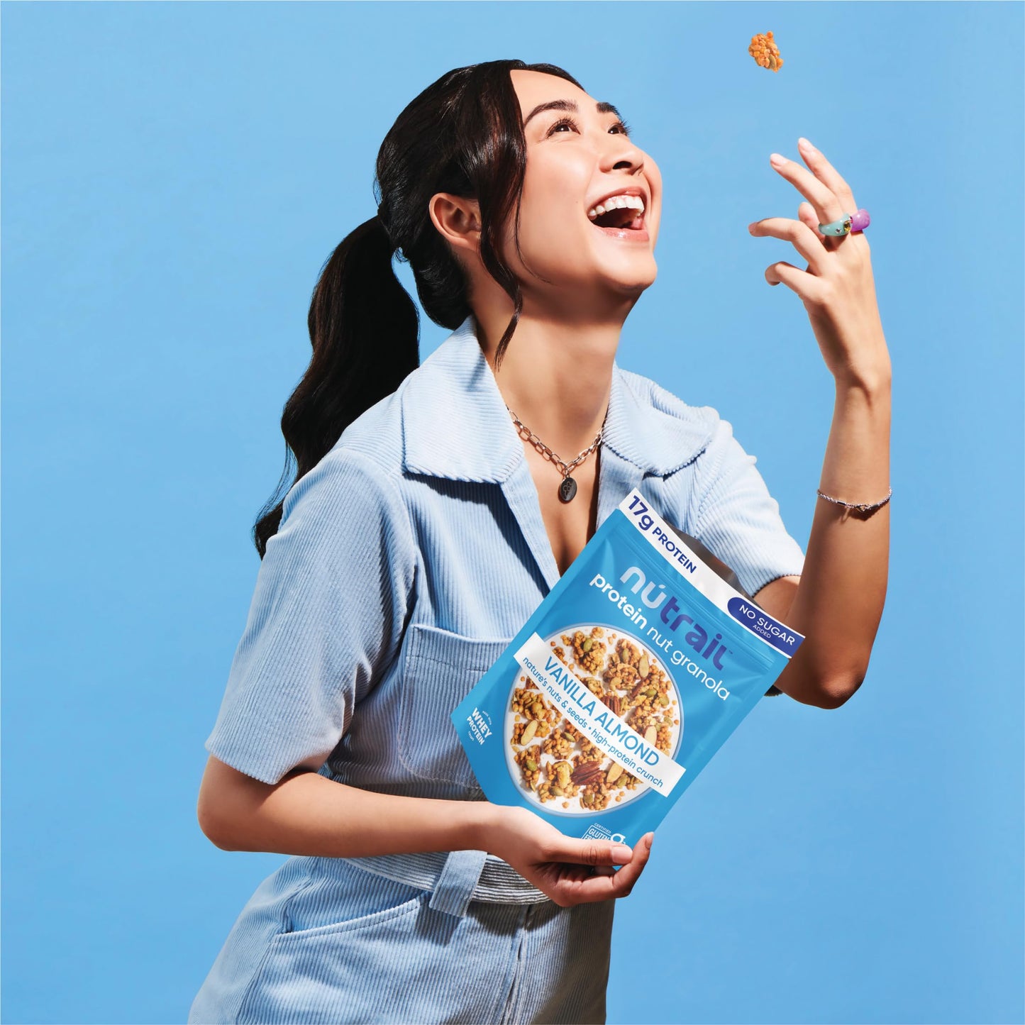 Nutrail 17G Protein Nut Granola Cereal, Vanilla Almond, No Sugar Added, Keto, Low Carb, Gluten Free, Grain Free, Healthy Breakfa