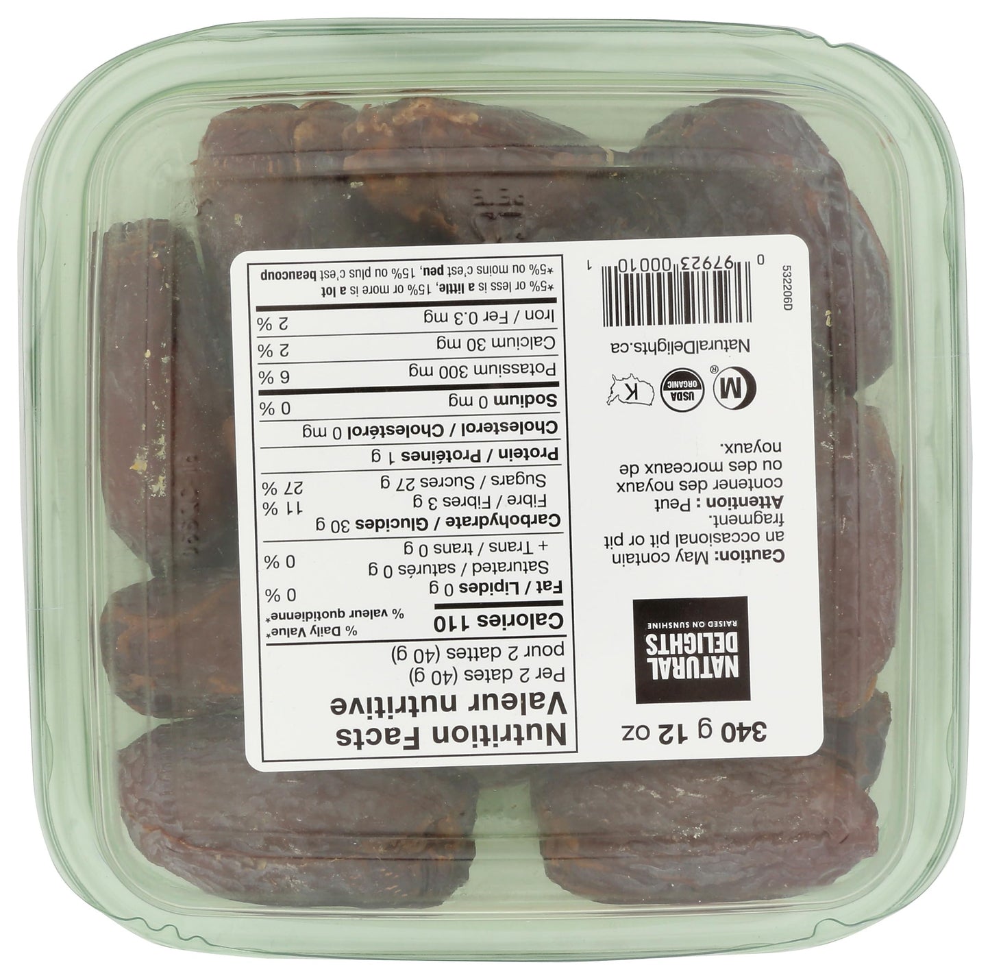 BARD VALLEY Organic Pitted Fresh Medjool Dates, 12 OZ
