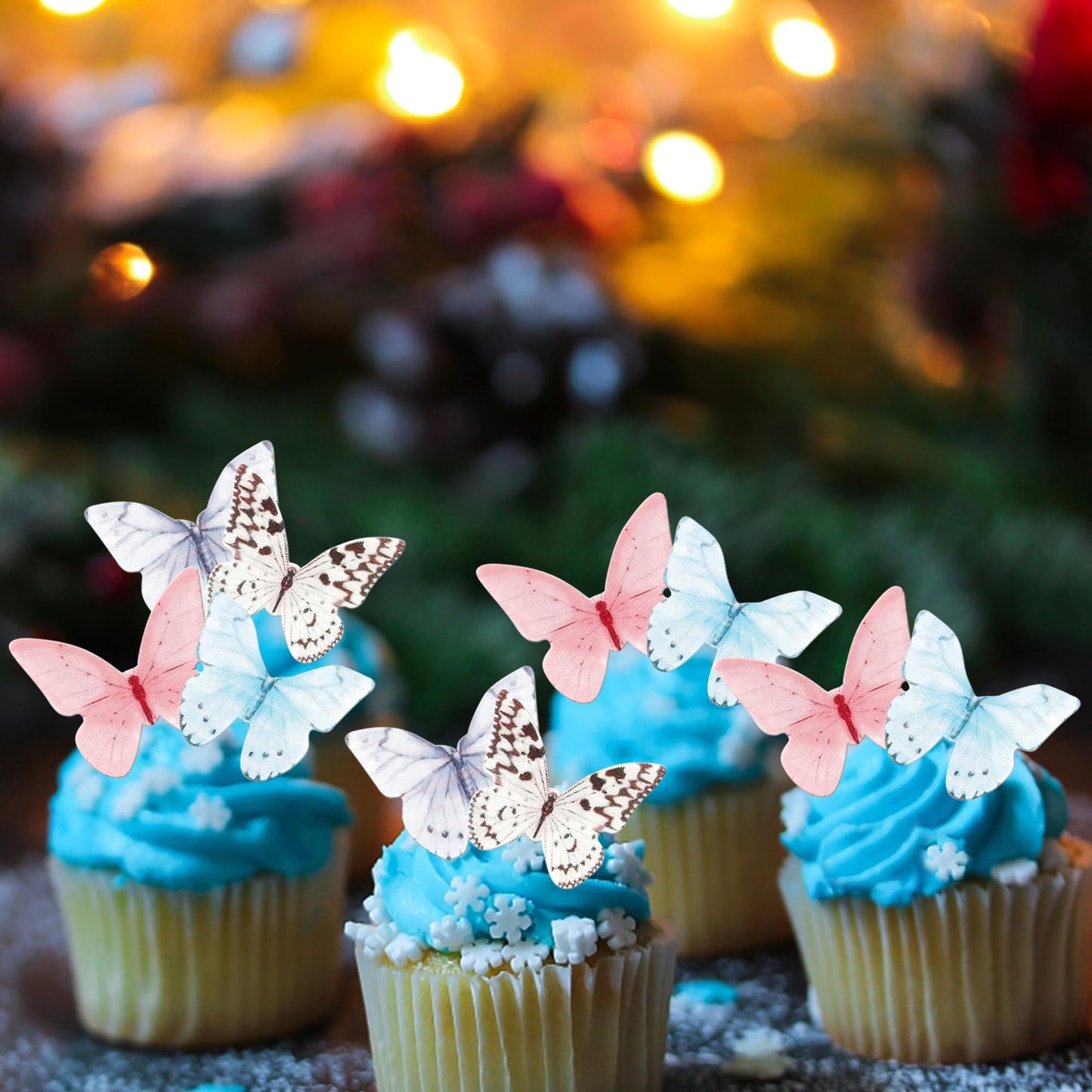48 Pcs Edible Butterfly Cupcake Toppers Colorful Wafer Paper Butterflies Cake Decorations Edible Butterfly Cupcake Picks For But