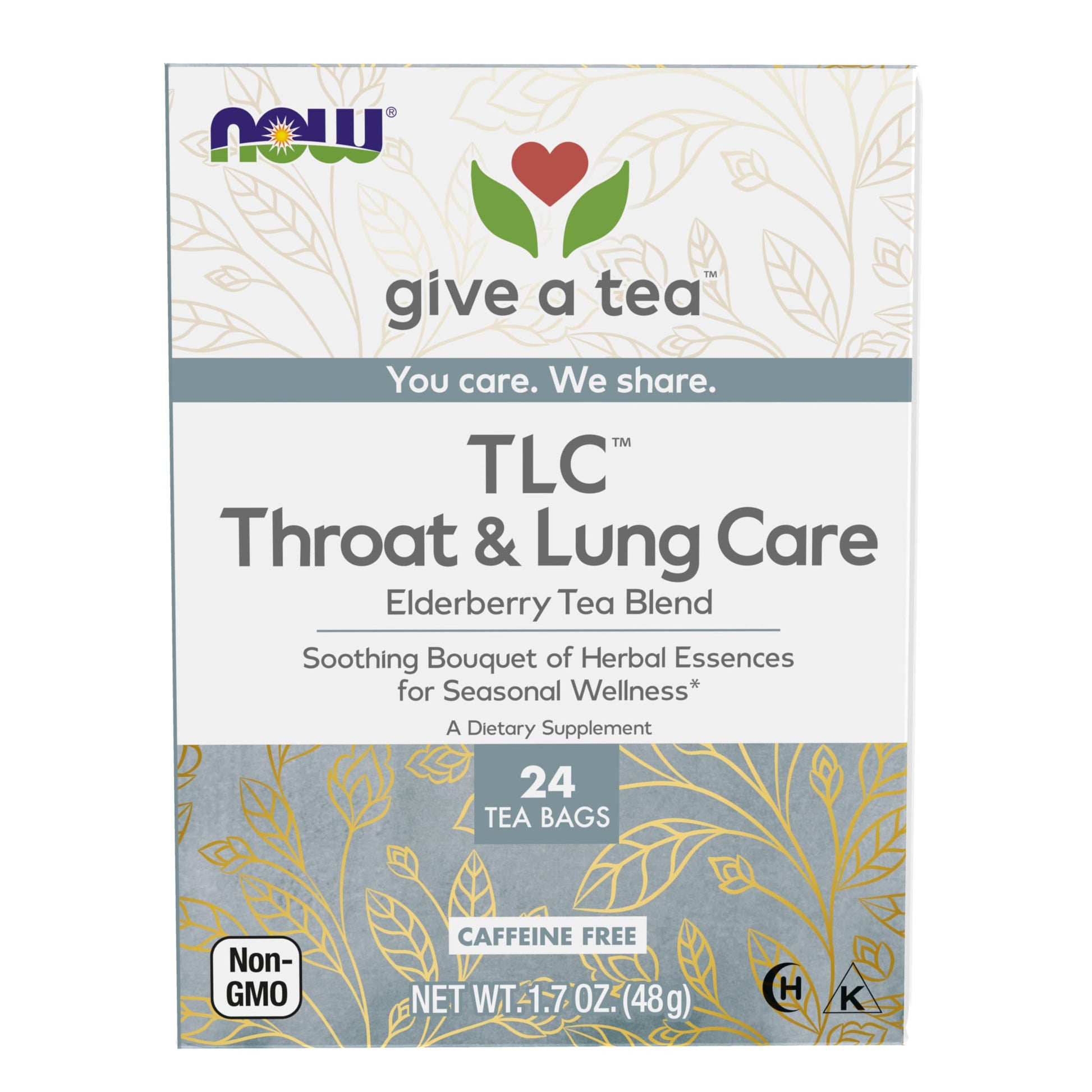 NOW Foods, TLC™ Tea, Seasonal Well-Being, Soothing Bouquet of Herbal Essences, Caffeine-Free, enhanced Unbleached Tea Bags with our no-staples design, 24-Count
