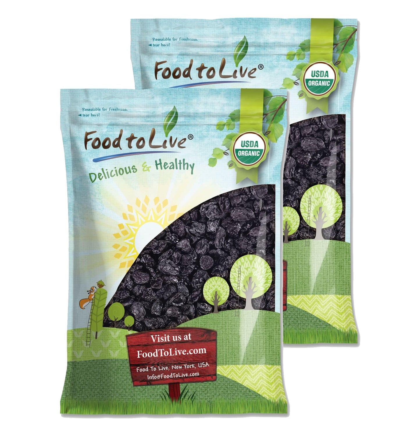 Food to Live Organic Pitted Prunes, 15 Pounds Dried California Plums, Non-GMO, Kosher, Unsulfured, Unsweetened, Bulk