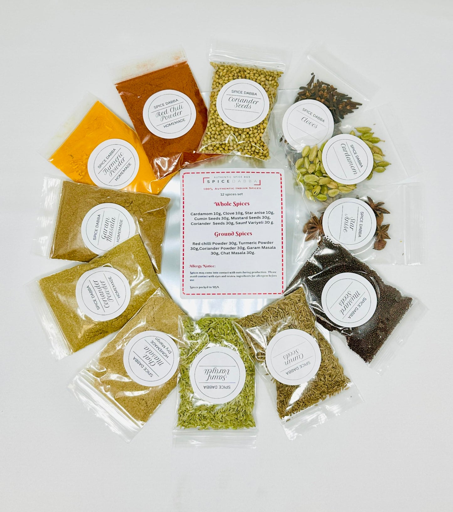 Authentic Indian Spice 12 Spice Set: Assorted Spices, Herbs, And Seasonings