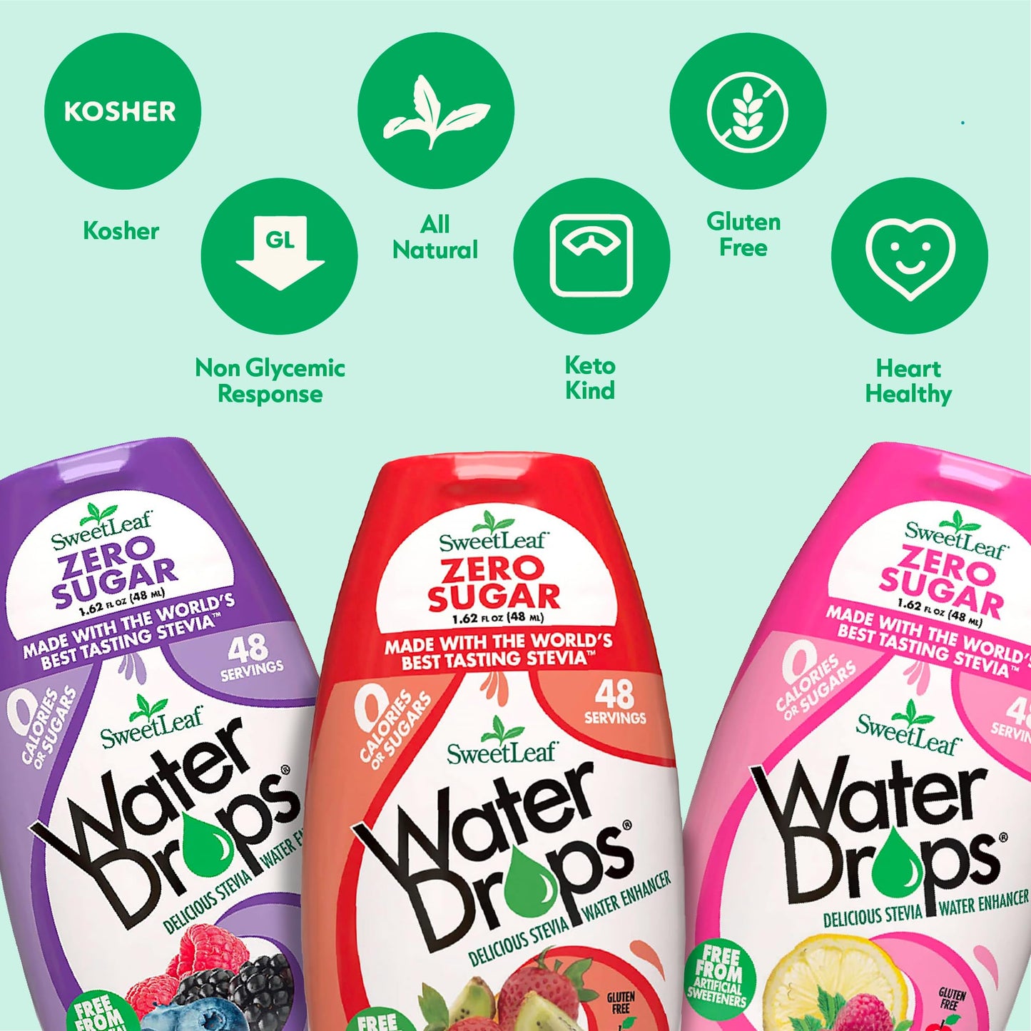 SweetLeaf Water Flavoring Drops - Sugar Free, Zero Calorie, Keto Friendly - 1.62 Fl Oz (Variety Pack of 8)