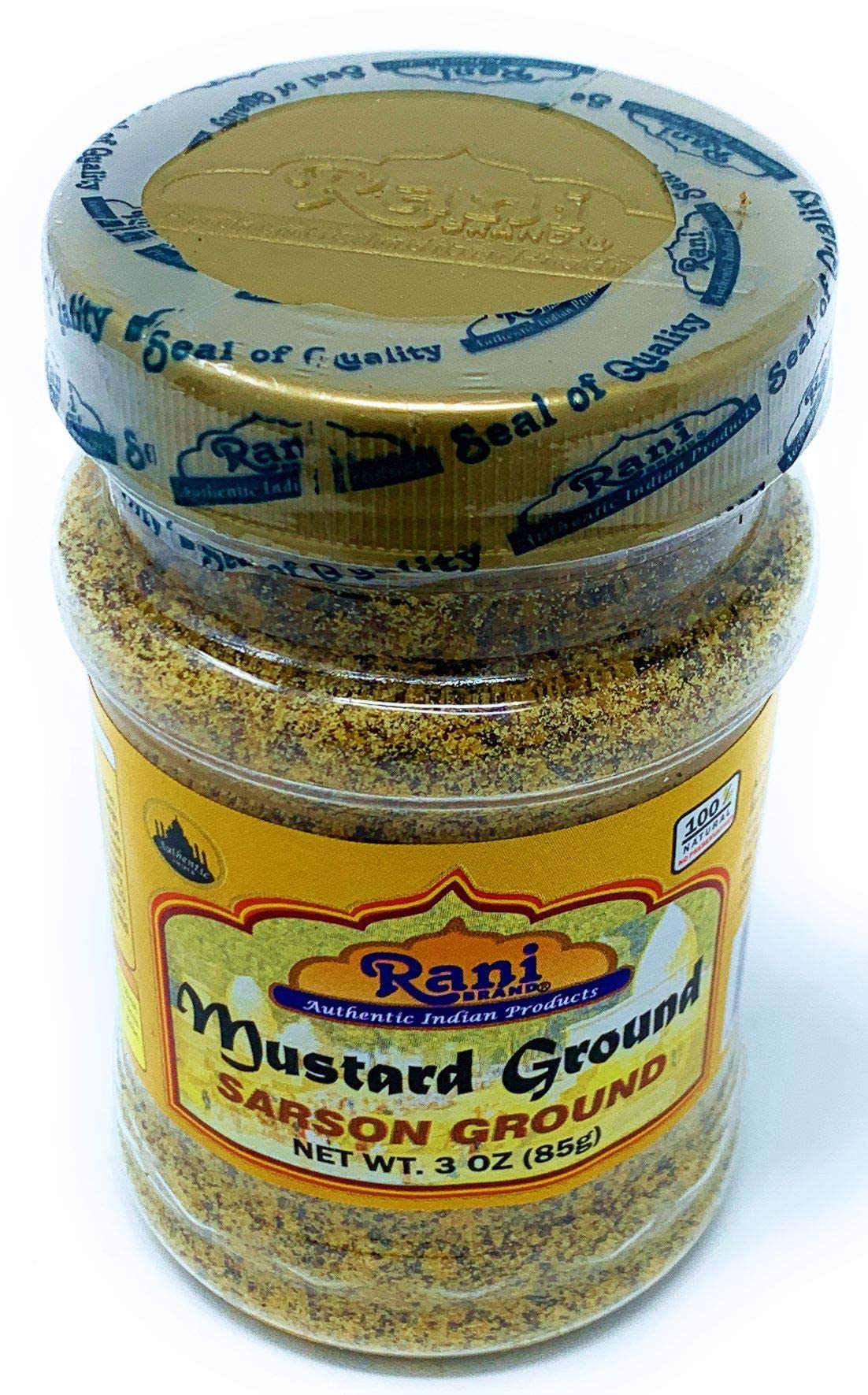 Rani Mustard Seeds Ground, Powder Spice (Rai Sarson) 3Oz (85G) Pet Jar ~ All Natural | Gluten Friendly | Non-Gmo | Vegan | India