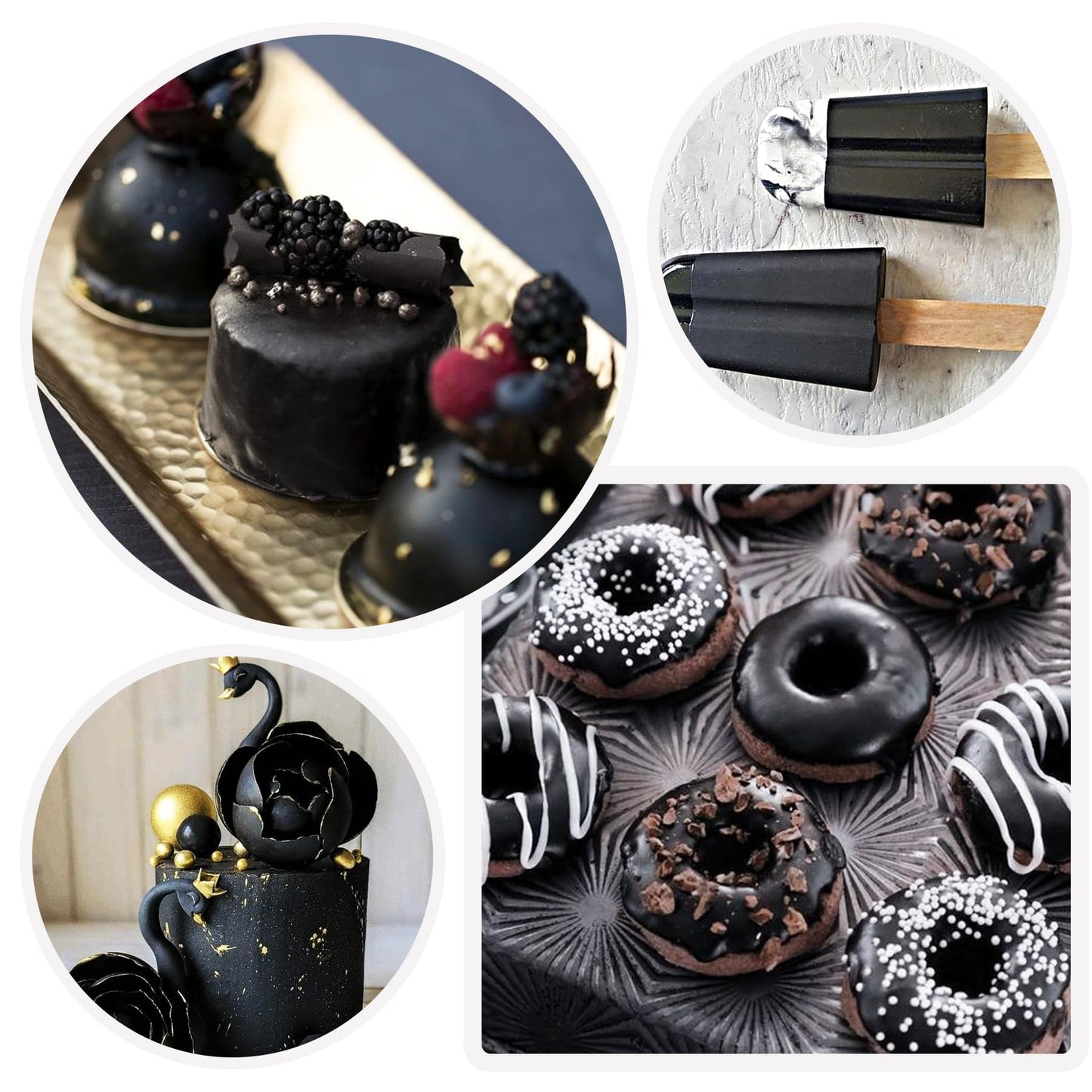 Vividye Oil Based Food Coloring, 88ml, Black, Fat Soluble Dye for Baking, Chocolate, Candy Melts, Cookies, Macarons
