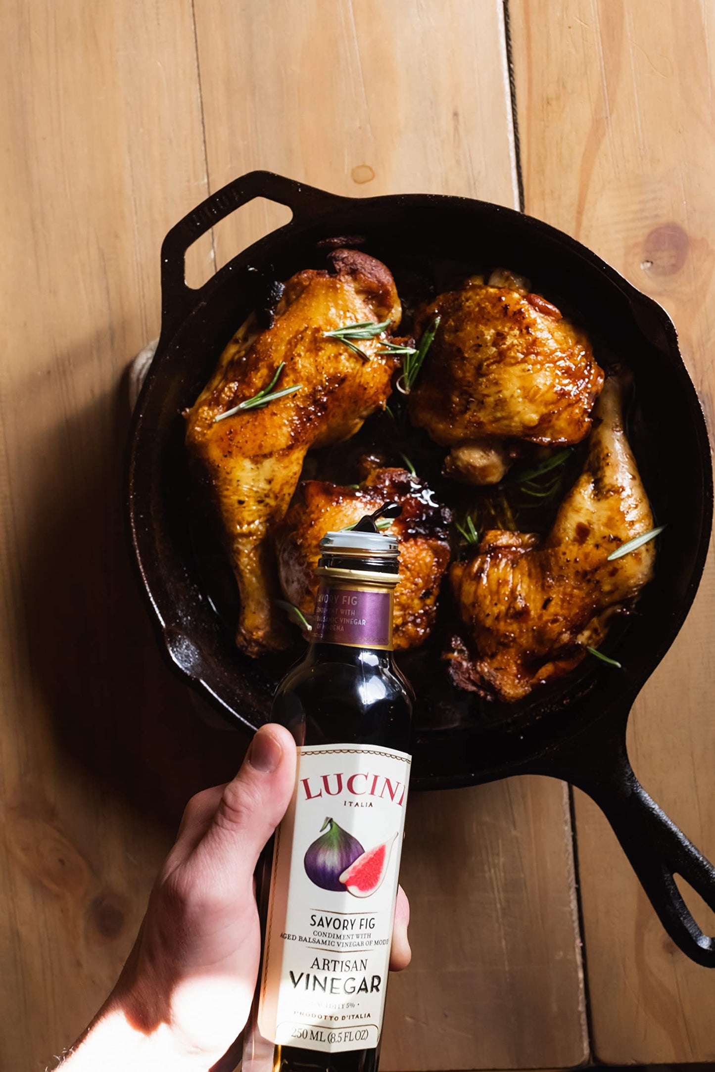 Lucini Italia Savory Fig Balsamico Artisan Vinegar - Italian Balsamic Vinegar - Aged Balsamic Vinegar From Modena Italy - Non-Gm