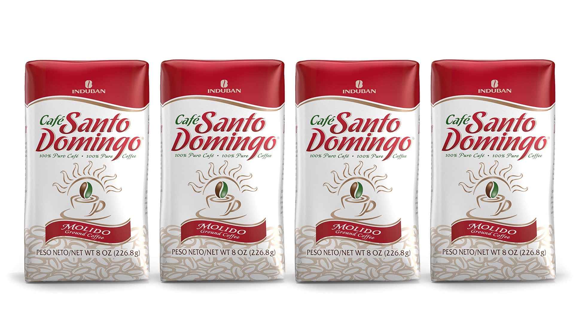 Caf   Santo Domingo, 8 Oz Bag, Ground Coffee, Medium Roast - Product From The Dominican Republic (Pack Of 4)